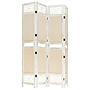 338559 4-Panel Room Divider Cream 140X165 Cm Fabric