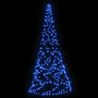 Julgran På Flaggstång Blå 200 Leds 180 Cm