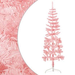 Smal Halv Plastgran Med Stativ Rosa 150 Cm