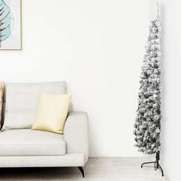 Smal Halv Plastgran Med Snö 180 Cm