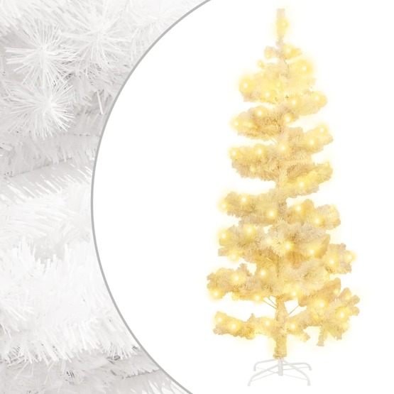 Julgran Med Fot Slingrande Led Vit 150 Cm Pvc