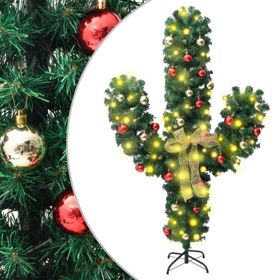 Julkaktus Med Fot Led Grön 210 Cm Pvc