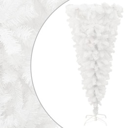 Uppochnedvänd Plastgran Med Stativ Vit 120 Cm