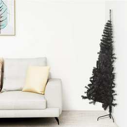 Halv Plastgran Med Stativ Svart 180 Cm Pvc
