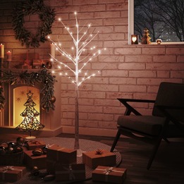Björkträd Med Led Varmvit 72 Leds 150 Cm