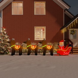 Uppblåsbar Juldekoration Tomte Och Ren Led 138 Cm