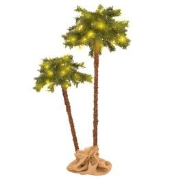 Konstpalm Dubbel Med Leds 90 Cm&150 Cm