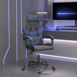 Snurrbar Gamingstol Svart Och Blå Konstläder-3