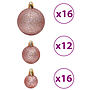 Julgranskulor 100 St Rosa Och Rosenrött 3/4/6 Cm