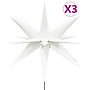 Stjärnor Med Spett Led 3 St Vikbar Vit 35 Cm