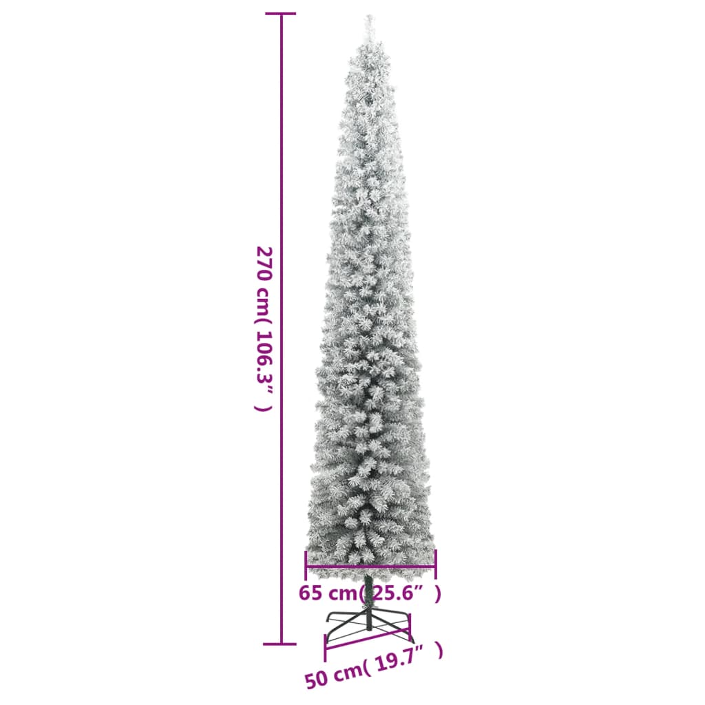 Smal Julgran Med Stativ Och Snö 270 Cm Pvc