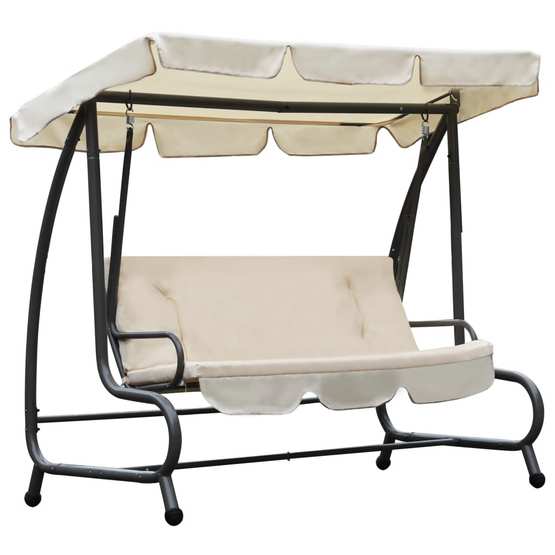 Hammock Med Tak Svart Ställning - Sandvit