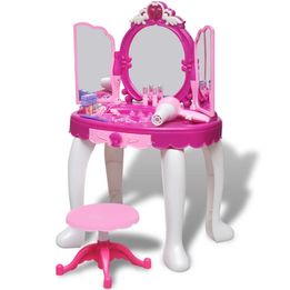 Sminkbord För Barn Med 3 Speglar Och Ljud- Och Ljuseffekter