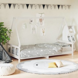 Sängram För Barnsäng Vit 90X200 Cm Massiv Furu