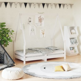Sängram För Barnsäng Vit 70X140 Cm Massiv Furu