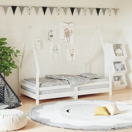 Sängram För Barnsäng Vit 80X160 Cm Massiv Furu