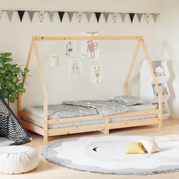 Sängram För Barn 90X190 Cm Massiv Furu