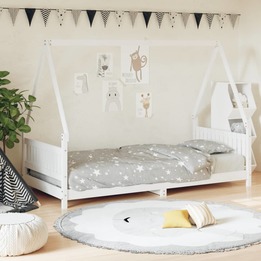 Sängram För Barnsäng Vit 90X200 Cm Massiv Furu