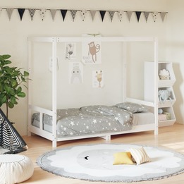 Sängram För Barnsäng Vit 80X160 Cm Massiv Furu