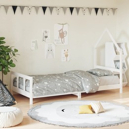 Sängram För Barnsäng Vit 90X200 Cm Massiv Furu