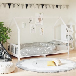 Sängram För Barnsäng Vit 90X200 Cm Massiv Furu
