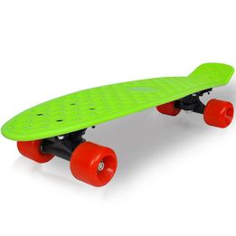 Penny Skateboard Plast Grön Bräda Röda Hjul 6,1"