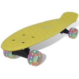 Gul Retro-Skateboard Med Led-Hjul