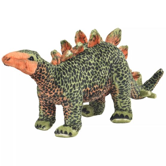 VidaXl Stående Leksak Stegosaurus Plysch Grön Och Orange Xxl
