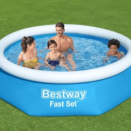 Bestway Uppblåsbar Pool Fast Set Rund 244X66 Cm 57265