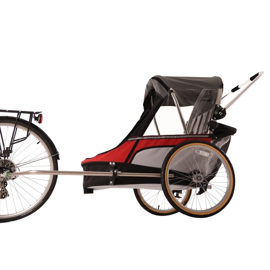 Wike – Cykelvagn Dubbel Premium (jogging + Stroller) – Red/Grey