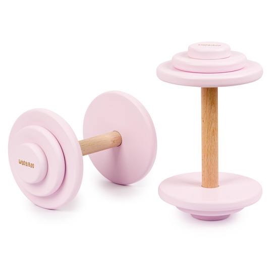 Woobiboo Kids Dumbbell Set - Wood + Rosa