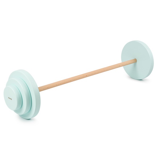 Woobiboo Kids Barbell - Wood + Mint