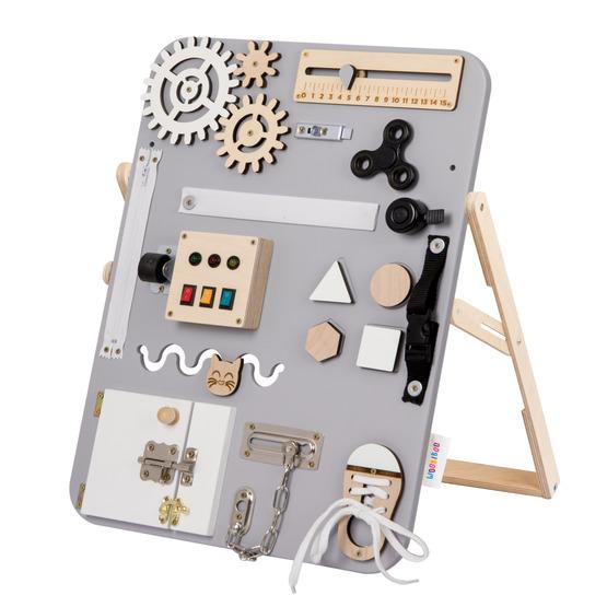 Woobiboo Busy Board Standing Enjoy - Grå Med Natur